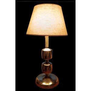Imposing Lamp In Silver Bronze 1960s