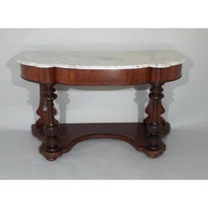 Dutch Mahogany And Marble Console 19th 