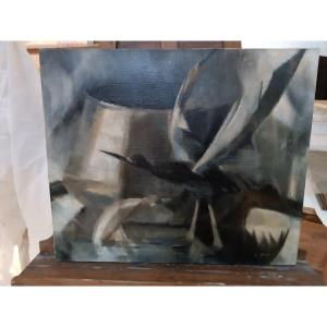 Oil On Canvas Lilac Bug