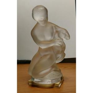Lalique Statuette Cristal Nu Signé