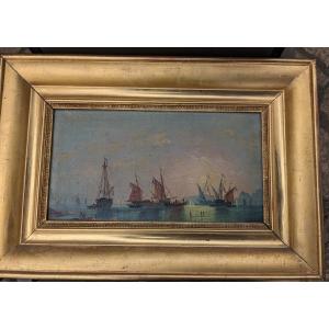 Italian Neapolitan School 19th Navy Signed