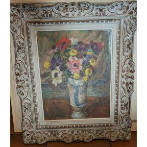 Franciszek Prochaska,  1891-1972, Flowers , Oil On Board , Polish Painter
