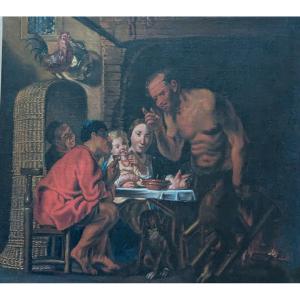 After Jacob Jordaens, 17th Century, The Satyr And The Peasants, 