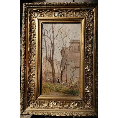 Robert Mols (1848 1903) Belgian Le Jardin Se Sa Maison