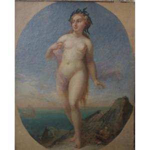 Nymph, Close To Jacques Antoine Vallin, Late 18th, Oil On Canvas