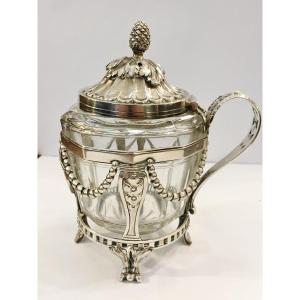Rare Decagon Mustard Pot In Sterling Silver 18th Century By Jean-baptiste François Cheret