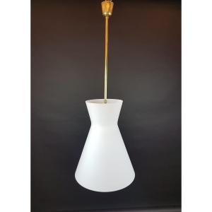 Fontana Arte, Pendant Lamp In White Opaline