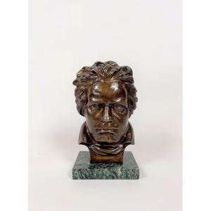 Melani S. Bust Of Beethoven In Bronze And Marble Terrace