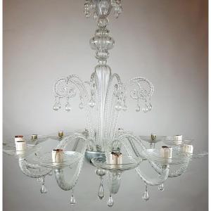 Large Venetian Murano Glass Chandelier