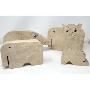 Set Of Travertine Sculptures