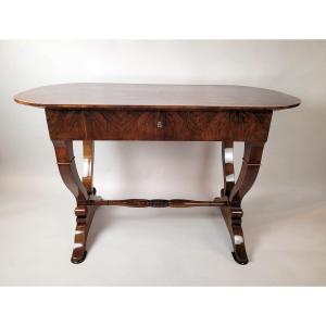 Biedermeier Desk In Walnut Veneer