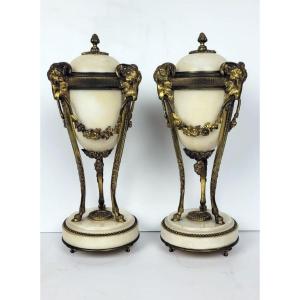 Pair Of Cassolettes / Empire Candlesticks