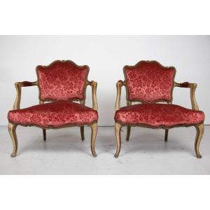 Pair Of Louis XV Style Armchairs