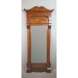 Maple Veneer Column Mirror