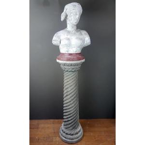 Column And Bust In Plaster, Stone And Marble, Early 20th