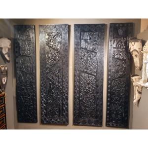 Suite Of 4 Carved Panels, African Work, 20th