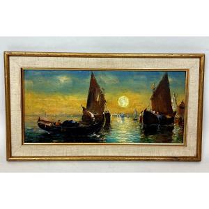 Oil On Panel - Navy - Signed - Around 1950