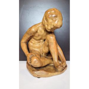 Terracotta Sculpture Signed Maurice Dekorte