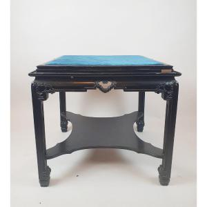 Chambon In Brussels, Japanese Side Table In Blackened Wood, Early 20th