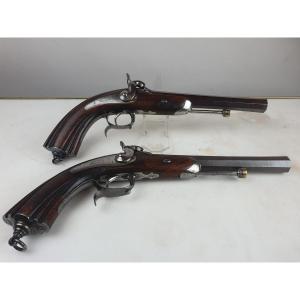 Pair Of Percussion Pistols, 2nd Republic