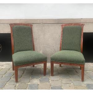 Pair Of Art Nouveau Low Chairs