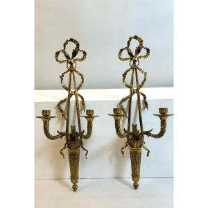 Pair Of Louis XVI Style Bronze Sconces