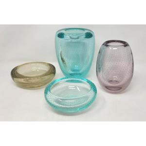 Set Of 4 Bubble Decor Vases - Charles Graffart - Val Saint Lambert