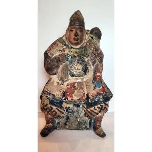 Japanese Dignitary In Polychrome Terracotta