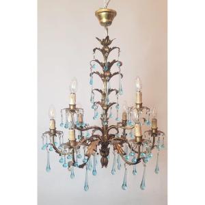 9-light Gold Metal Chandelier