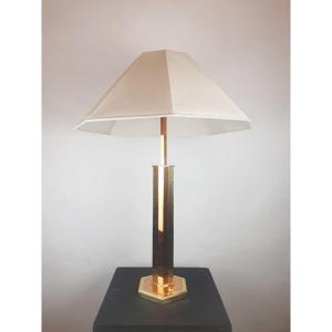 Brass And Copper Lamp, Circa 1970