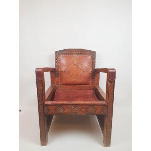 Art Deco Period Armchair, Moroccan Work Circa 1930