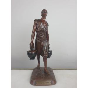 Debut, Bronze "water Carrier" Signed And Stamped By The Founder In Paris