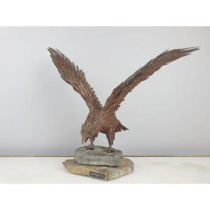 Pintens Roger, Wrought Iron And Copper Falcon