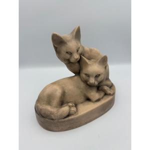Cats Sculpture By Gabriel Beauvais For Kaza France
