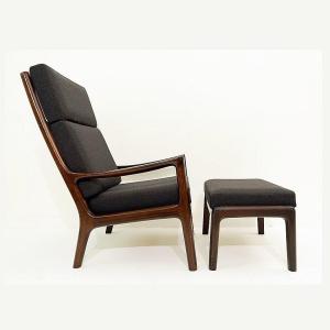 Senator Armchair And Ottoman Set By Ole Wanscher For Cado, 1960s