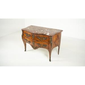 Louis XV Chest Of Drawers In Mahogany Veneer