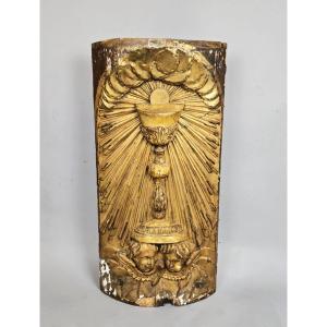 Carved Giltwood Tabernacle Door, 18th Century 
