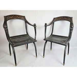 Caned Chairs, Chapuis, Early 19th Century