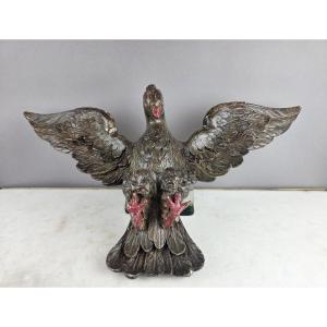 Carved And Polychromed Wooden Colombe Du Saint-esprit, Early 19th Century