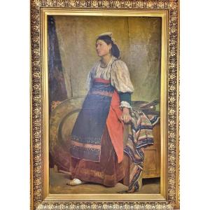 Large Painting Signed Emile Delpéré Dated 1877
