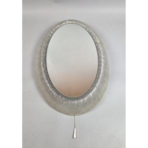 Oval Mirror, Illuminated Acrylic, E. Hillebrand, 1970