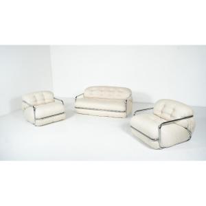 Sofa And Two Armchairs Set, Mario Sabot, Italy 1970