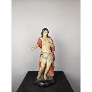 Polychrome Carved Wooden Christ, Circa 1800