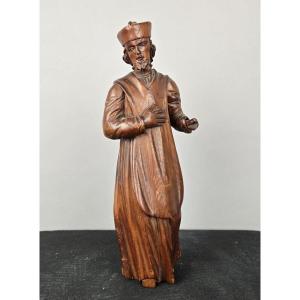 Carved Wooden Bishop, 19th