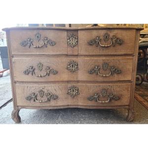 Louis XV Style Oak "crossbow" Commode, 19th