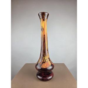 Le Verre Français, Vase In Multi-layered Glass Paste