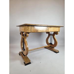 Biedermeier Desk With A Lyre Motif, 19th