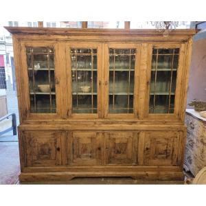 Double-bodied Bookcase In Patinated Wood, Late 19th/early 20th Century