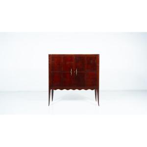 In The Style Of Paolo Buffa, Mahogany Cabinet, Italy Circa 1950