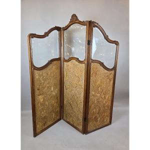 Three-panel Louis XV Style Walnut Screen
